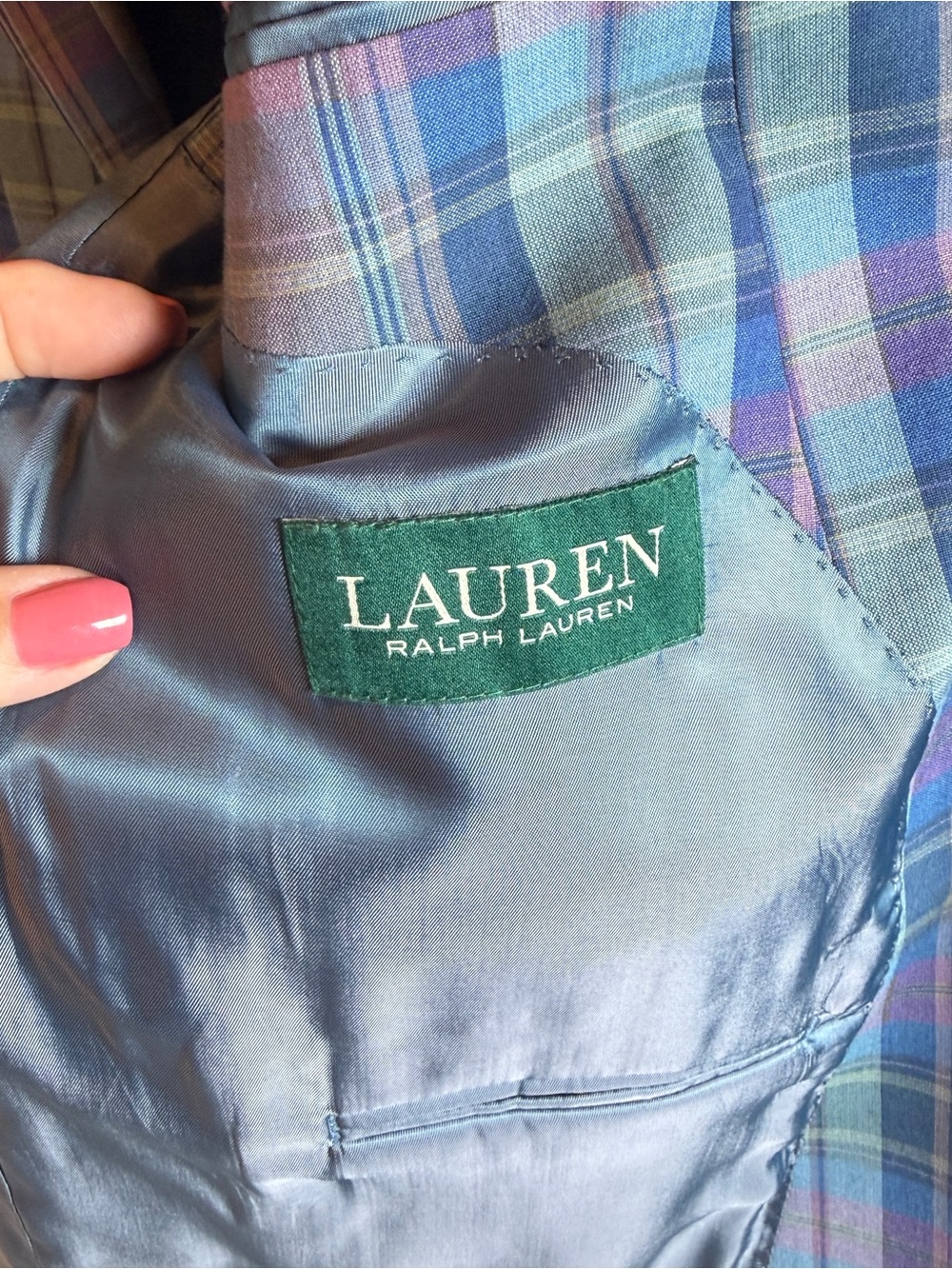 Ralph Lauren Multicolor Plaid Sport Coat in Blue and Pink - Picture 3 of 9